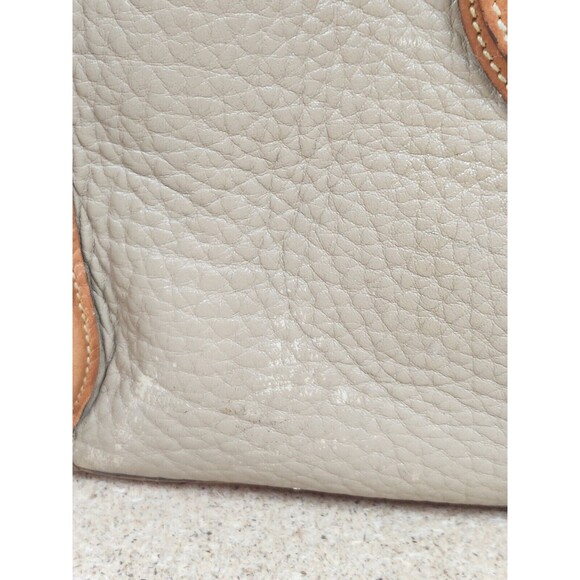 Dooney & Bourke Vintage Pebble Leather Bag Cream Brown Purse Handbag USA - Picture 3 of 16
